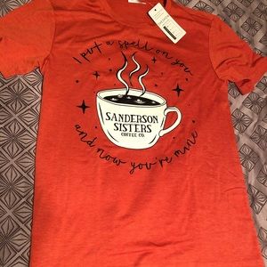 Burnt orange Sanderson Sister Coffee t-shirt